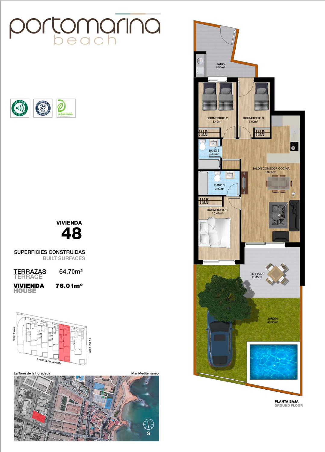 Plan appartement Porto Marina (Rez-de-chaussée)